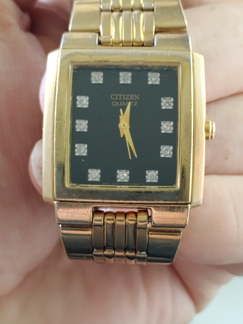 Citizen Quartz Men's Gold-Tone Black Dial Dress Watch